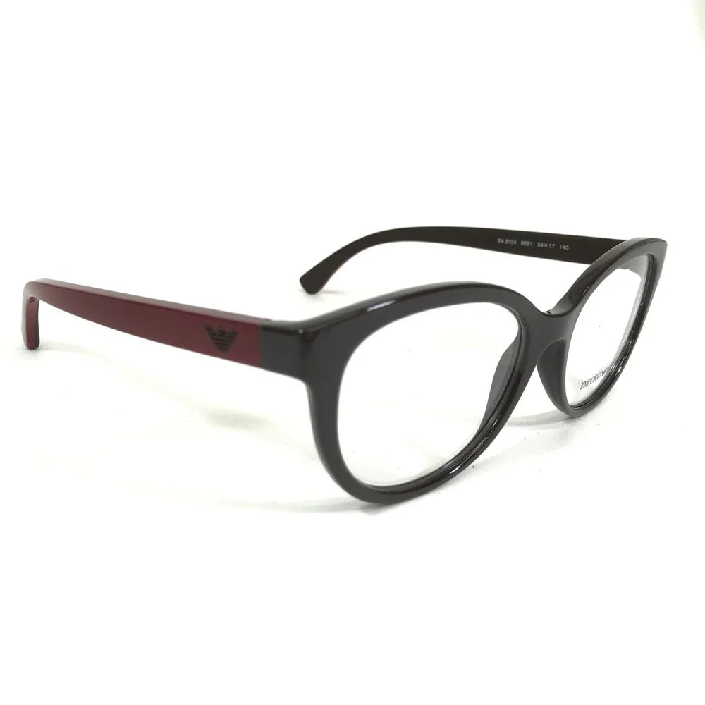 Emporio Armani Eyeglasses Frames EA3104 5561 Dark Brown Red Cat Eye 54-17-140